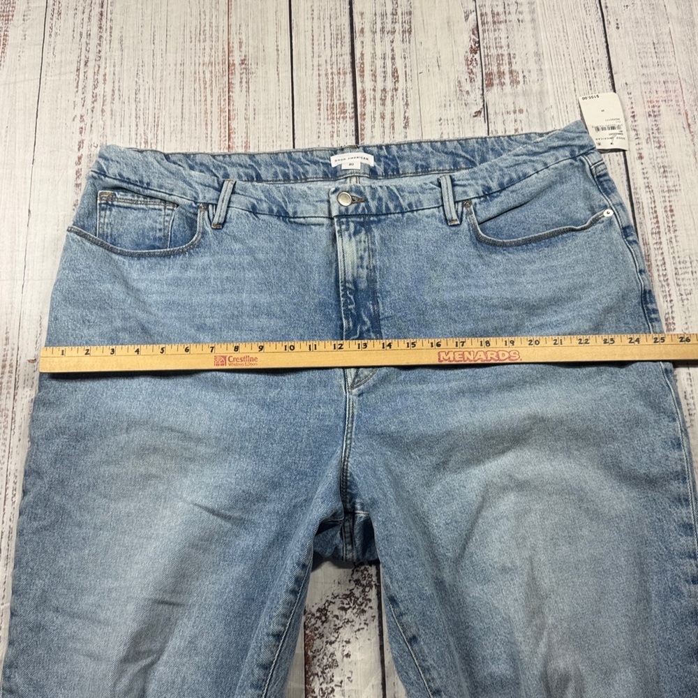 NWT GOOD AMERICAN JEANS WOMEN'S PLUS SIZE 20 FRAYED  HEM STRAIGHT LEG DENIM - Picture 11 of 16